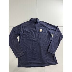 Notre Dame Long Sleeve Quarter Zip Pullover Sweater Size Large